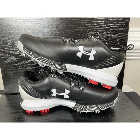 NEW! Under Armour Men\'s Size 7 Black Hovr Drive Gore-Tex Golf Shoes Leather RARE main image 8